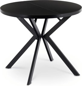 Stół Okrągły Rozkładany DORIAN 80-160 cm Czarny Nowoczesny Loft
