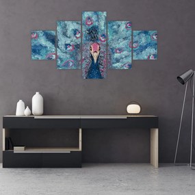 Obraz namalowanego pawia (125x70 cm)