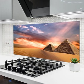 Szkło do Kuchni na Ścianę Pustynna Panorama Z Piramidami