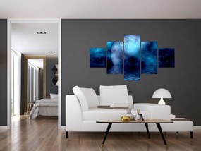 Obraz księżyca nad morzem (125x70 cm)