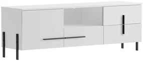 Szafka RTV JUSTINE 150 biała/biały połysk FURNIVAL