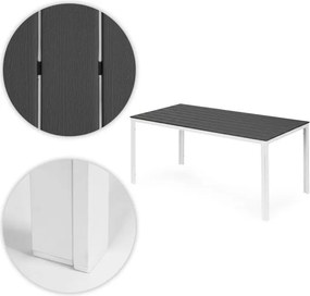 Stół ogrodowy obiadowy Caprila 156x78 cm, kolor biało-szary