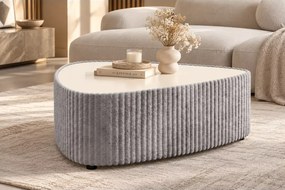 Saily – stylowy stolik kawowy z tapicerowaną podstawą i laminowanym blatem