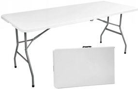 Stół cateringowy turystyczny bankietowy składany do ogrodu prostokątny tworzywo sztuczne kolor biały D-23928
