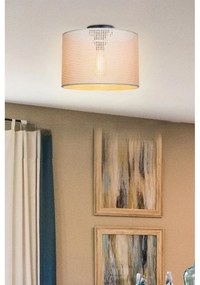 Kremowa lampa sufitowa z tekstylnym kloszem ø 30 cm Goza – Squid Lighting