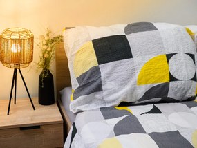 PrzytulneMieszkanie.pl PrzytulneMieszkanie.pl Pościel z kory z bawełny Renforcé GEOMETRIES kremowa Rozmiar pościeli: 70 x 90 cm | 140 x 200 cm