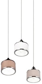 Lampa wisząca w beżowo-srebrnym kolorze z tekstylnym kloszem ø 29 cm Kaprun – Trio