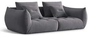 Ciemnoszara aksamitna sofa 232 cm Bloom – Micadoni