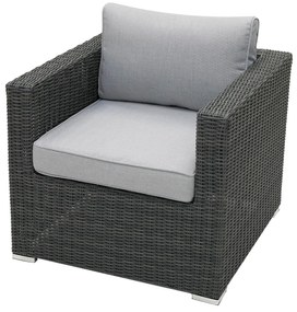 Rattanowy zestaw zmienny SEVILLA 1 + 2 + 1 dla 5 osób (antracyt)