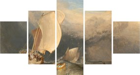 Obraz - William Turner, Fishing Boats with Hucksters Bargaining for Fish, reprodukcje (125x70 cm)