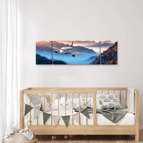 Obraz - Samolot nad szczytami gór (170x50 cm)