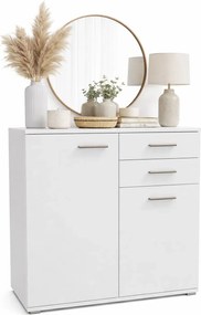 Biała komoda nowoczesna z 2 szufladami G6-H90