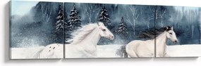 Obraz malowanych koni (170x50 cm)
