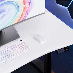 Biurko gamingowe RGB z regulacją wysokości Diablo X-Forge, 160x70 cm, biało-czarne