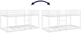 Białe minimalistyczne łóżko piętrowe 80 x 200 cm R6-N22