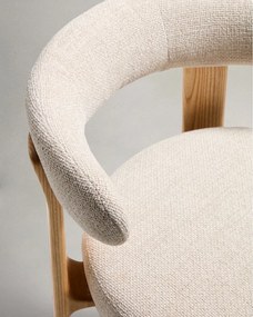 Beżowy/w jasnym naturalnym kolorze hoker z litego drewna jesionowego (wysokość siedziska 75 cm) Granite – Kave Home