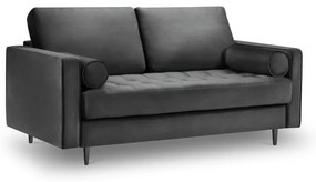 Ciemnoszara aksamitna sofa Milo Casa Santo, 174 cm