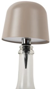 Beżowa lampa stołowa LED na butelkę z metalowym kloszem (wysokość 13 cm) Cone Hat LED – Leitmotiv