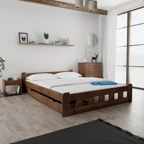 Łóżko Naomi podwyższone 160 x 200 cm, dąb Stelaż: Ze stelażem listwowym elastycznym, Materac: Bez materaca