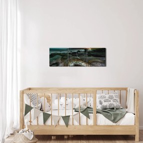 Obraz - Scena nocna (z zegarem) (90x30 cm)