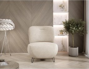 Fotel LUIS skandynawski wolnostojący na metalowych nogach w tkaninie NOW OR NEVER 06