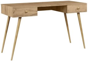 Minimalistyczne biurko z szufladami dąb craft złoty - Geza 13X