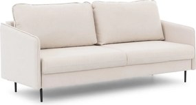 Kanapa z funkcją spania Movani - beżowa plecionka Loft 01 / czarne nogi