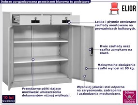 Jasnoszara szafka biurowa zamykana Brasi