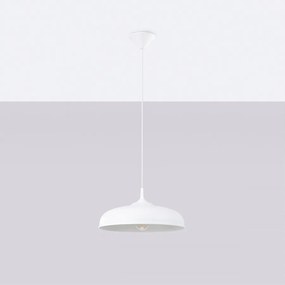 Lampy wiszące skandynawski Zinta, stal - 1 źródło światła 4000K - L.38 x H.74 cm - biały