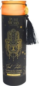 Arome Świeca organiczna Patchouli&Orange 300 g w kolorowym szklanym słoiku z frędzelkiem
