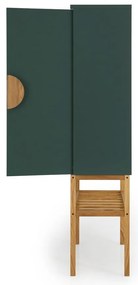 Zielona komoda z nogami z drewna dębowego Tento Scoop, wys. 162 cm