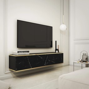 Szafka RTV wisząca VENEZIA 135 cm do Salonu pod Telewizor - Czarny