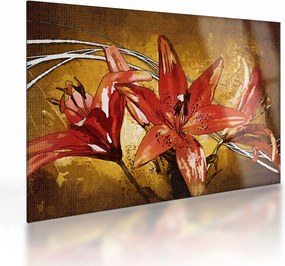 Obraz na szkle kwiatów lilii (70x50 cm)