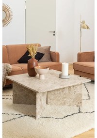 Beżowy marmurowy stolik 90x90 cm Vega – Actona