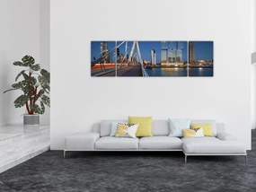 Obraz - Zmierzch w Rotterdamie, Holandia (170x50 cm)