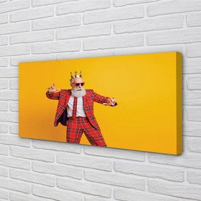 Obraz drukowany na płótnie Mężczyzna w Garniturze w Kratę