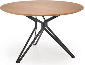 Okrągły stół Rufin 120 cm – elegancki i nowoczesny stół do jadalni z designerską stalową podstawą i blatem MDF