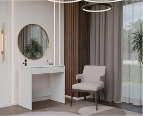 Biurko Marina 2S | Białe | 81x50x80 cm | 2 szuflady