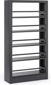 Metalowa biblioteczka, 1750 × 800 × 300 mm, czarna