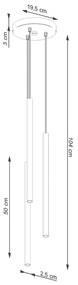 Lampa wisząca PASTELO 3P ochra czerwona SOLLUX  LIGHTING