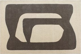 Dywan tuftowany 100% wełna wzory abstrakcyjne - 200 x 290 cm - Szary i biały - 2400g/m² - AVOLTO
