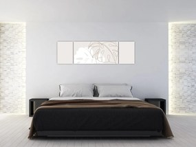 Obraz - Line art monstera N⁰2 (170x50 cm)