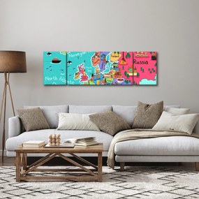 Obraz - Dziecięca mapa Europy (170x50 cm)