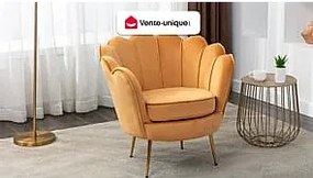 Fotel DANDELION z weluru – kolor żółty musztardowy marki Pascal Morabito