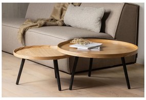 Beżowo-czarny stolik WOOOD Mesa, ø 60 cm