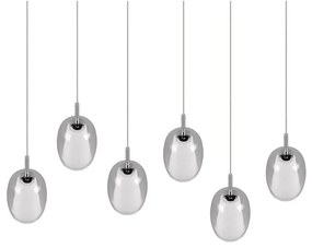 Lampa wisząca w srebrnym kolorze ze szklanym kloszem Barret – Trio Select