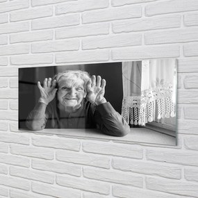 Szkło do Kuchni na Ścianę Portret Starszej Kobiety
