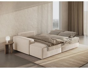 Beżowy rozkładany narożnik z materiału bouclé (lewostronny) Jodie – Micadoni Home