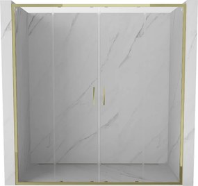 Mexen Exo-S Duo drzwi prysznicowe podwójne rozsuwane 170 cm, transparent, złote - 8152-170-000-50-00