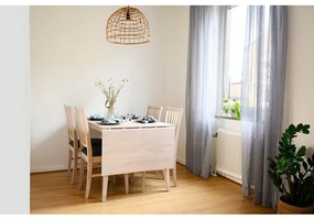 Matowy lakierowany stół z drewna dębowego z opuszczanym blatem Rowico Mimi, 120 x 80 cm